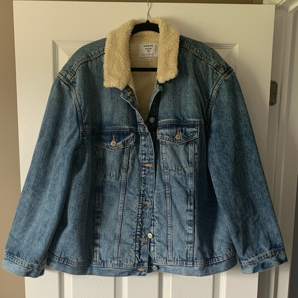 Old Navy Sherpa-lined Oversized Denim Jacket - Picture 1 of 7